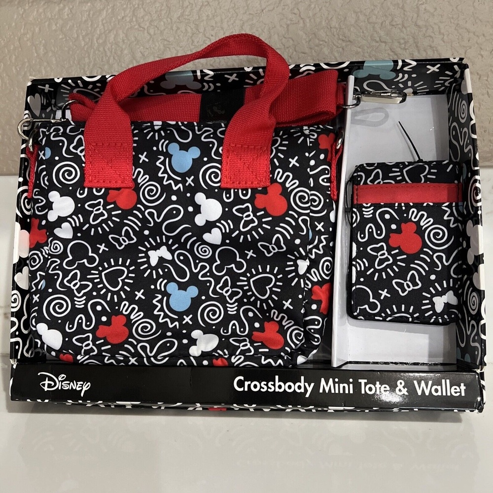 Disney Mickey Mouse Mini Crossbody Tote And Wallet